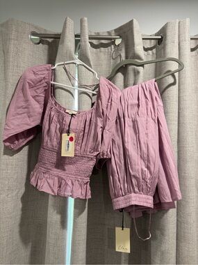 Elan Lavender Two-Piece Crop Top & Skirt Set